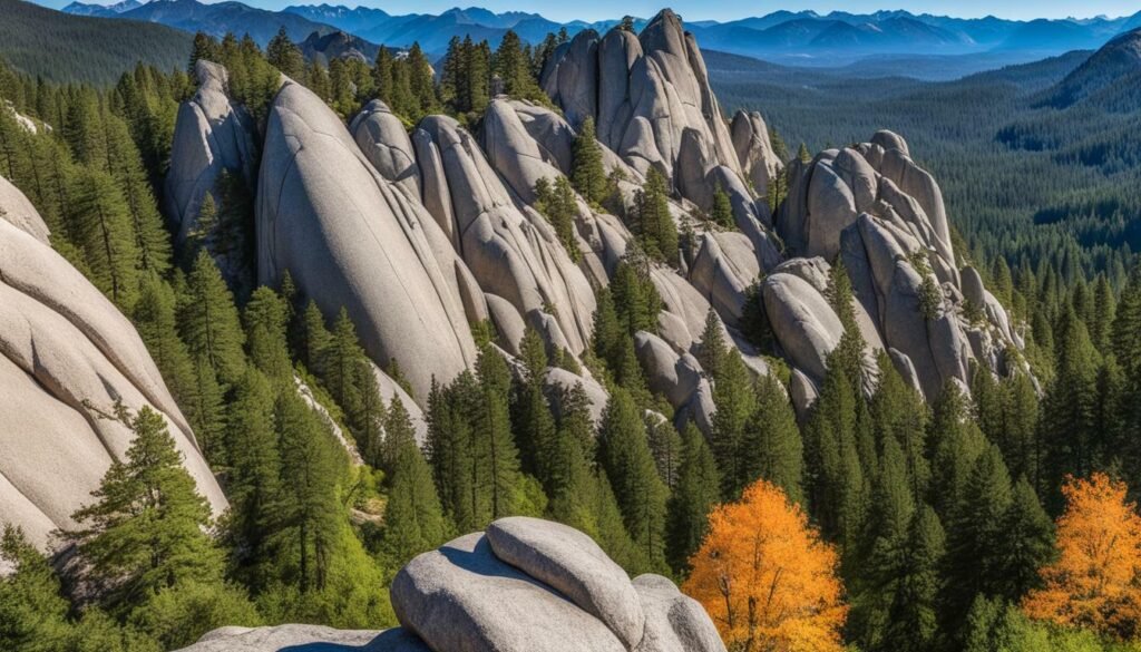 rock formations at Castle Crags State Park